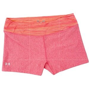 UNDERARMOUR I Shorts Heatgear Shorty Shorts Pink Orange Size Large
